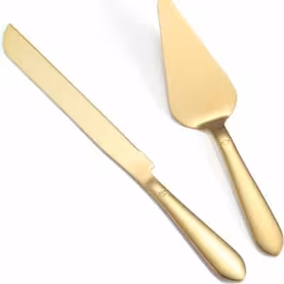 Gold Cake Cutting Set